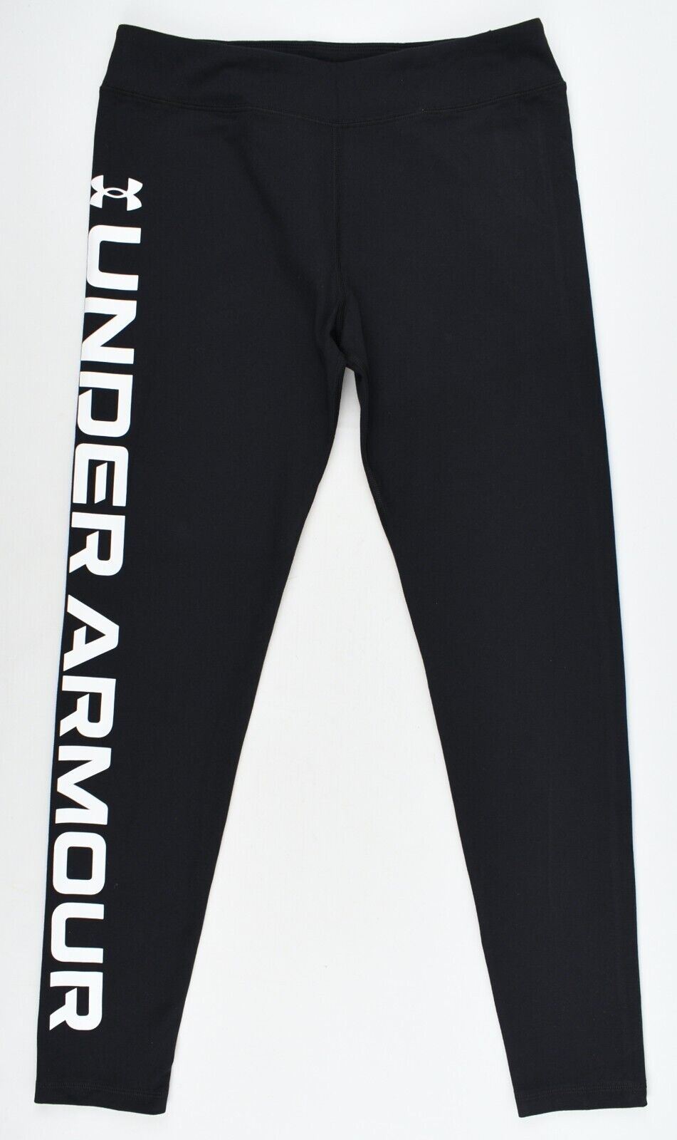 UNDER ARMOUR Girls' Cotton Blend Leggings, Black/White, size youth L (11-12 y.)