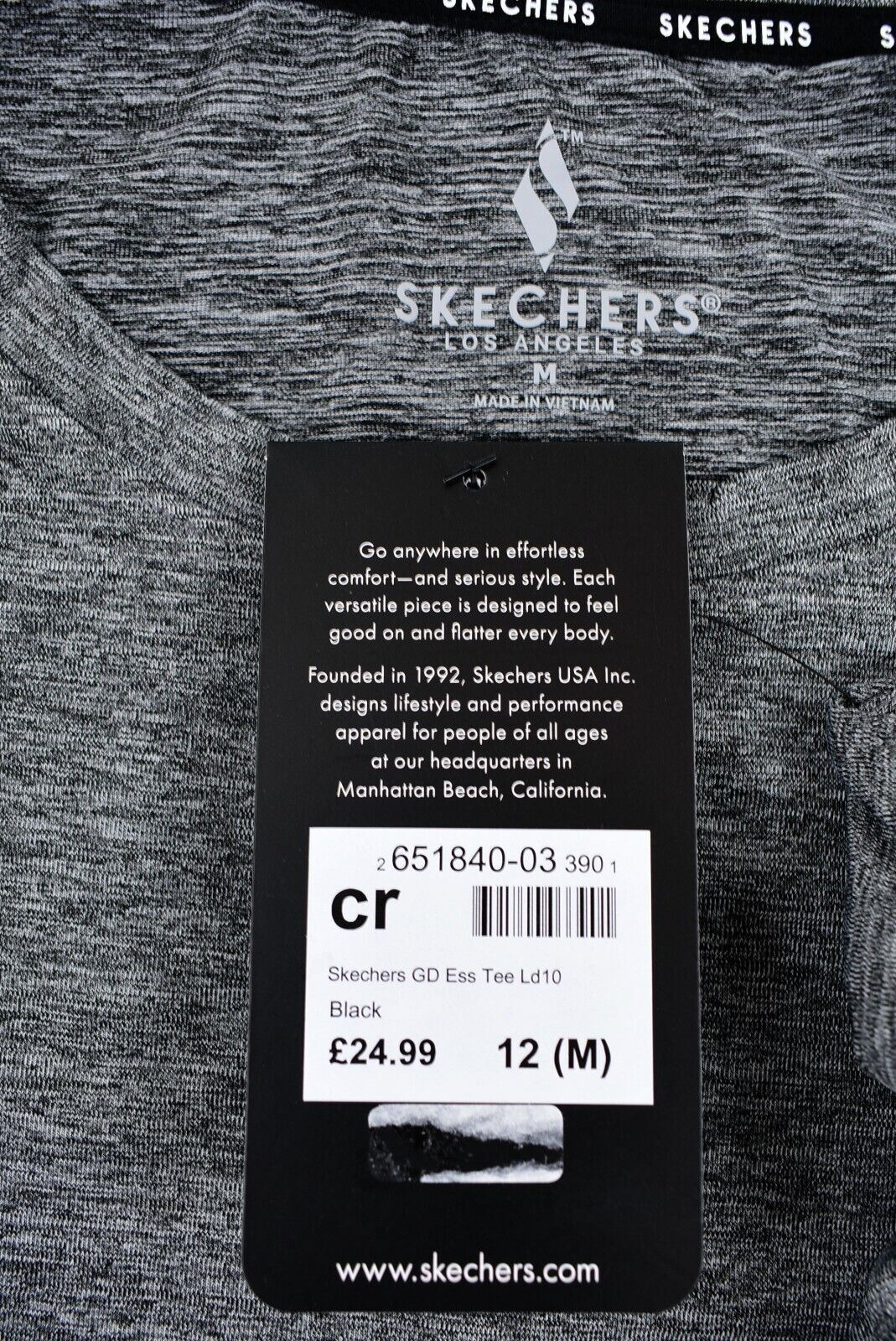 SKECHERS GoWalk Women's GODRI Tunic T-shirt, Grey, size M (UK 12)