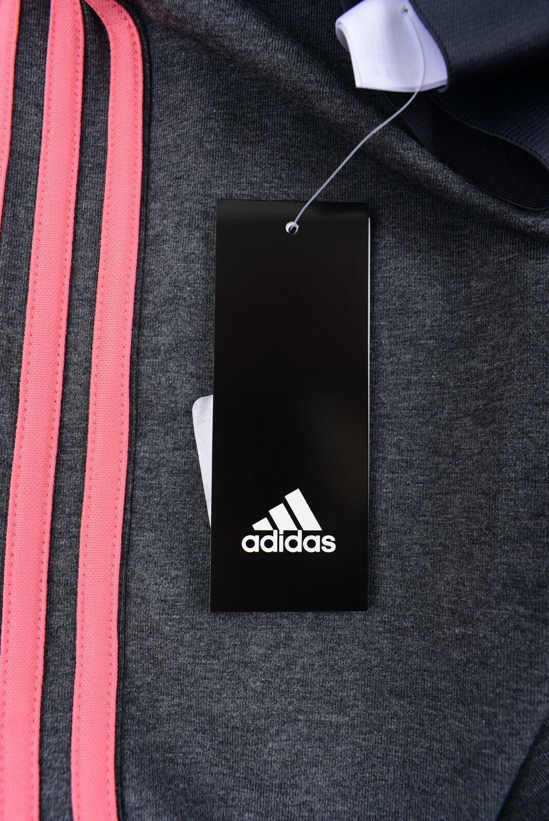 ADIDAS Women's 3 Stripes Cotton Leggings, Dark Grey/Pink, size XS (UK 4-6)