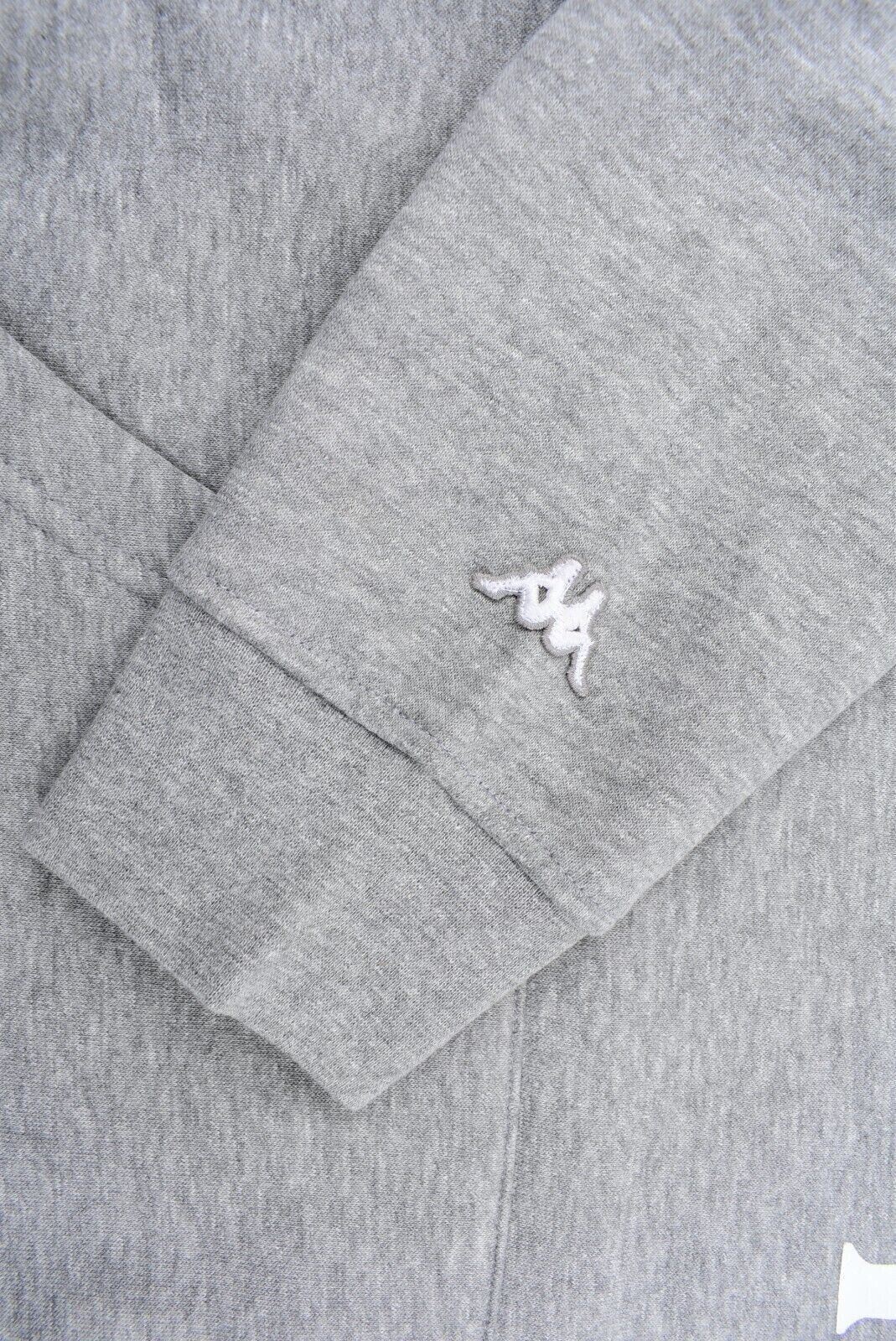 KAPPA Men's Oversized Hooded Sweatshirt, Hoodie, Grey Heather/White Logo, size L