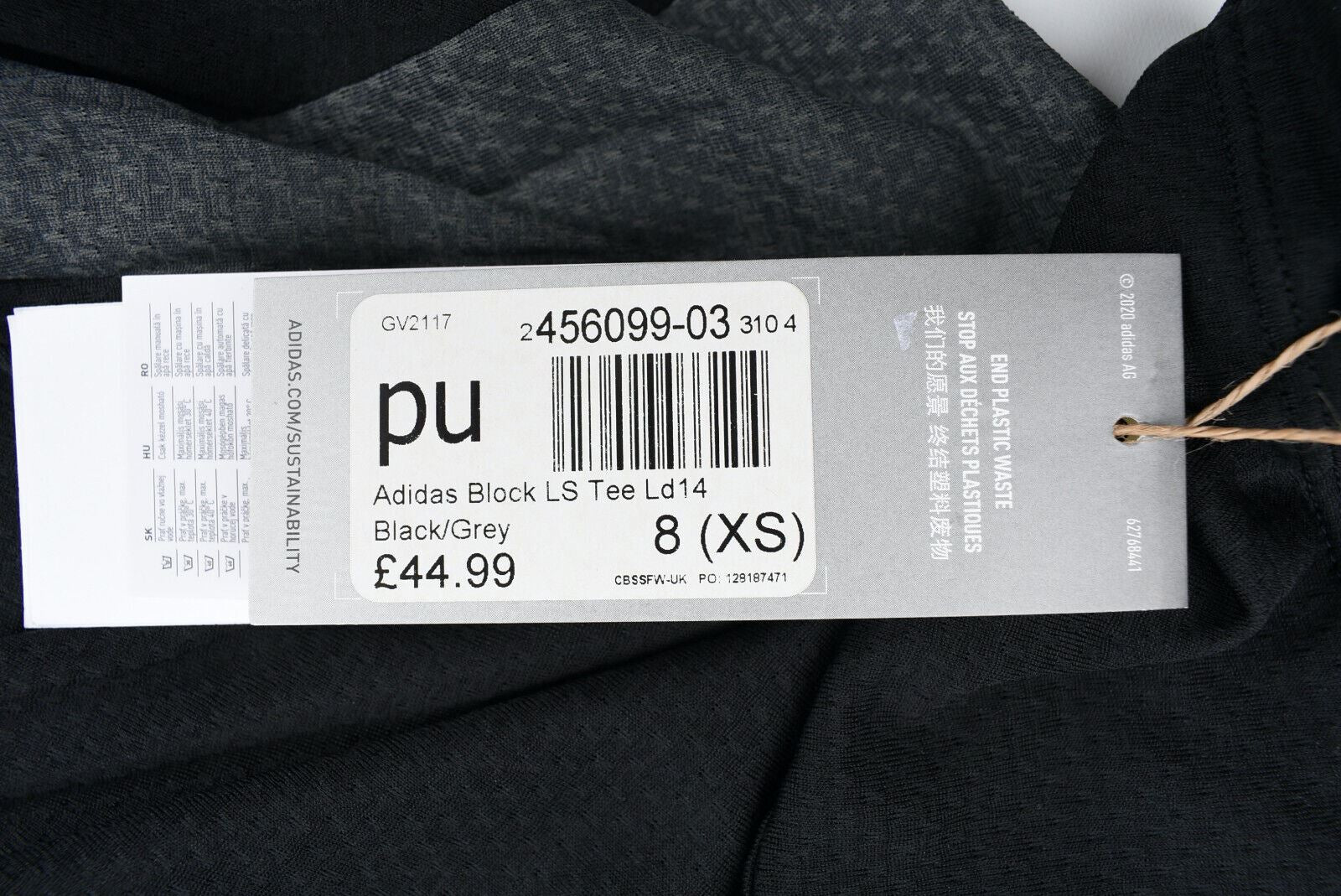 ADIDAS Women's High Neck Long Sleeve Running Top, Black/Grey, size XS