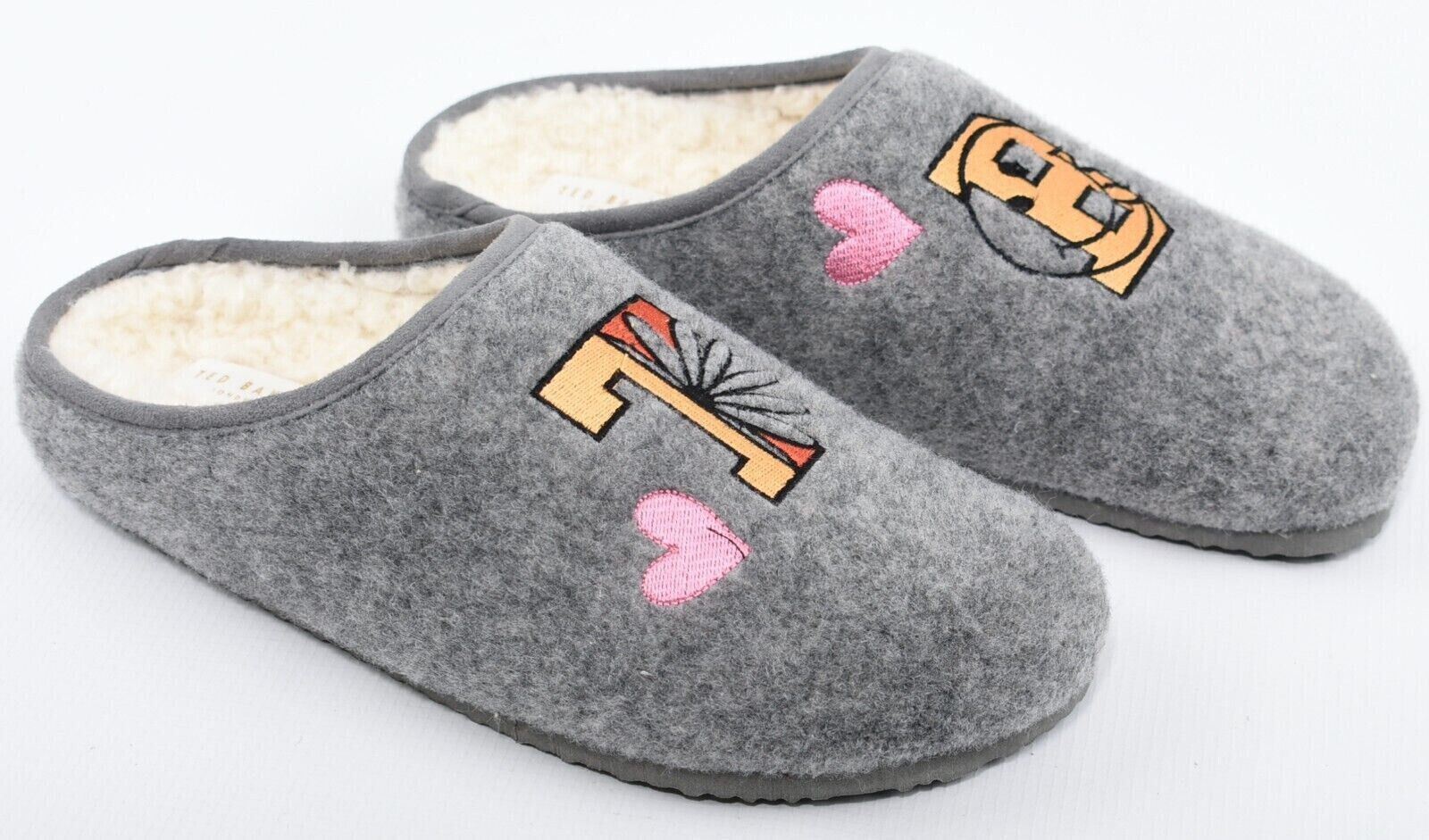 TED BAKER Women's TEBEE Branded Mule Slippers, Grey, size UK 3 / EU 36