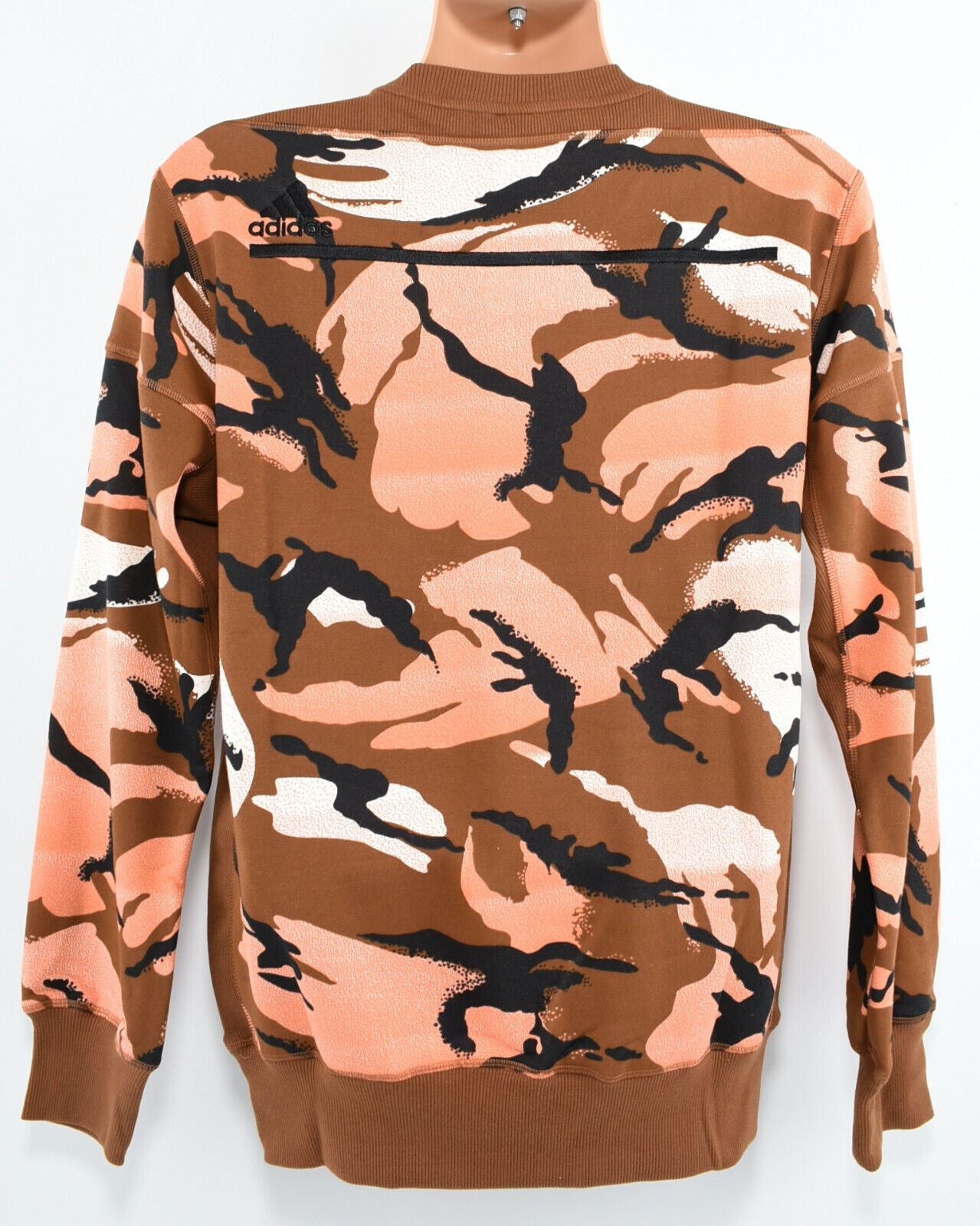 ADIDAS Men's Z.N.E. Graphic Print Crew Neck Sweatshirt, Wild Brown, size M
