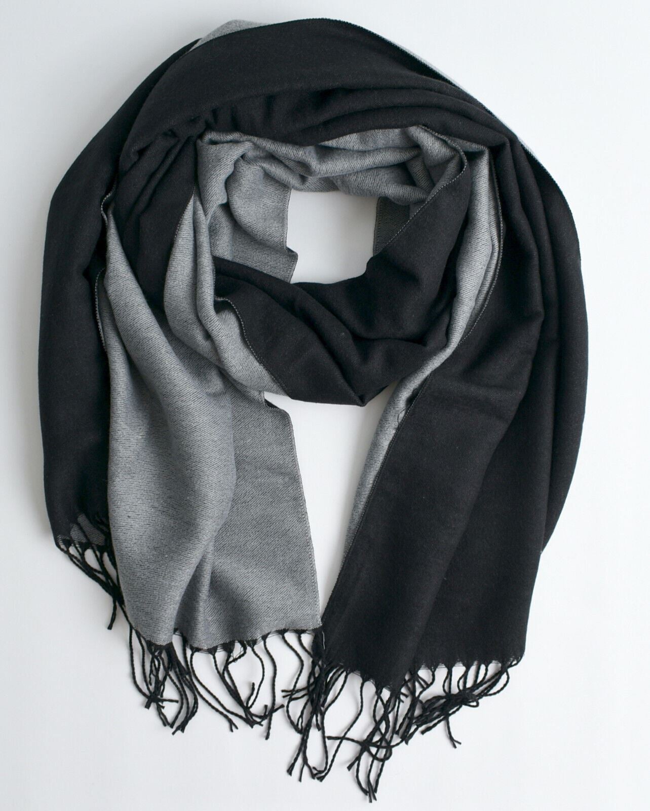 DUNE Women's LINITA Double Sided Scarf, Black/Grey, 140cm x 90cm