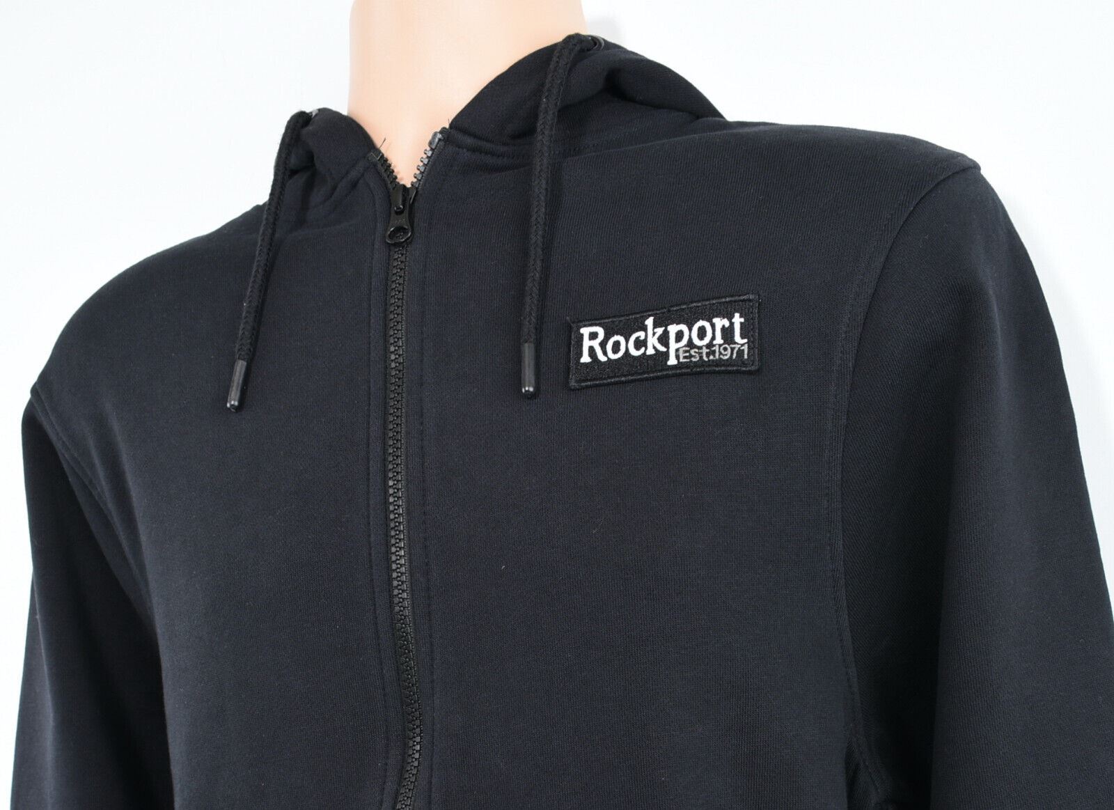 ROCKPORT Men's EDGE Full Zip Hoodie Sweatshirt Jacket,Black, size S