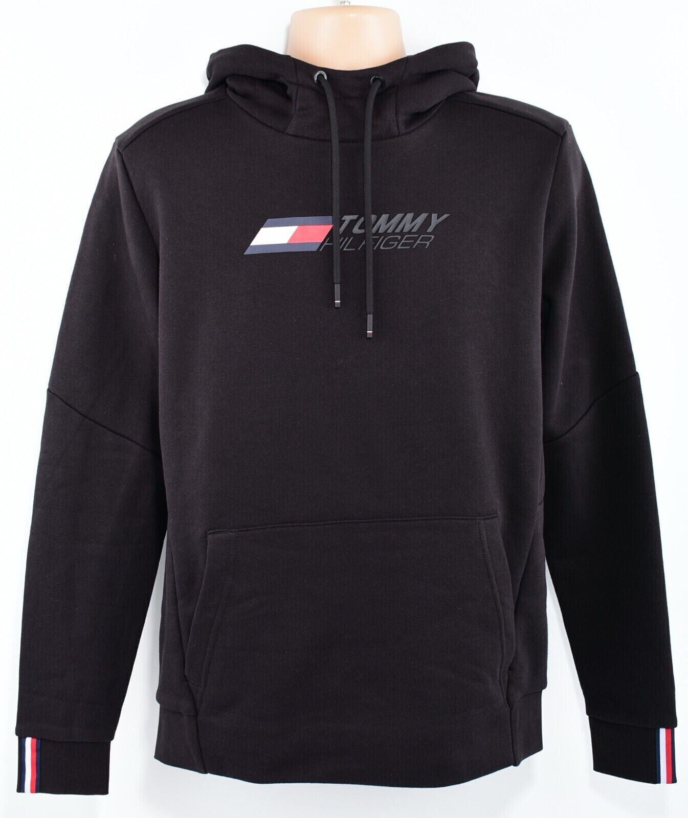 TOMMY HILFIGER Men's Hooded Sweatshirt, Logo Hoodie, Dark Navy Blue, size SMALL
