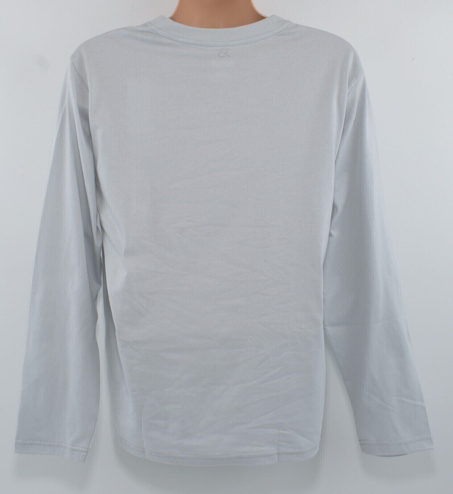CALVIN KLEIN Performance: Men's Long Sleeve Crew Neck T-shirt Top, Grey, size XL