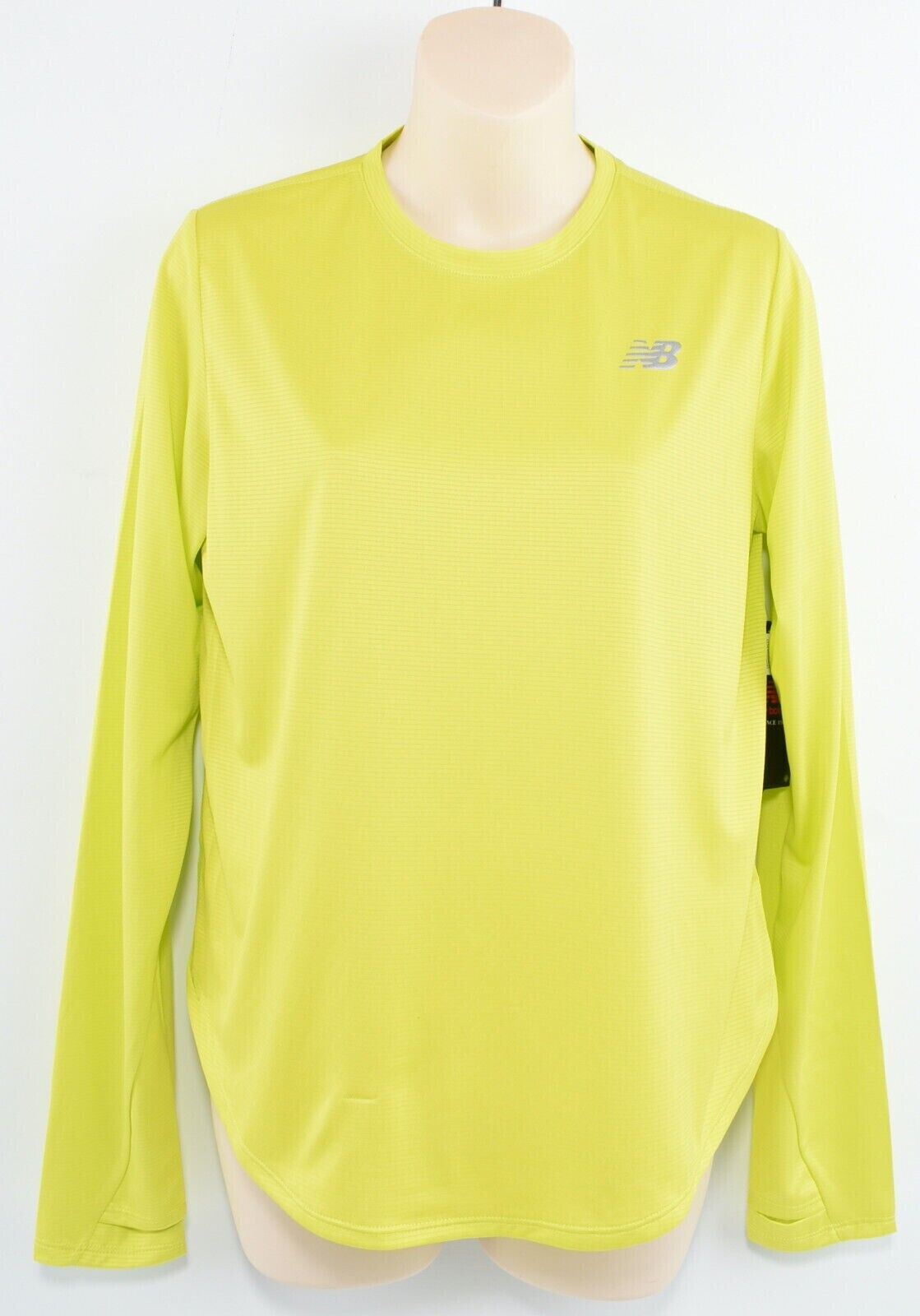 NEW BALANCE Women's ACCELERATE Long Sleeve Running Top, Neon Yellow, size XS /8