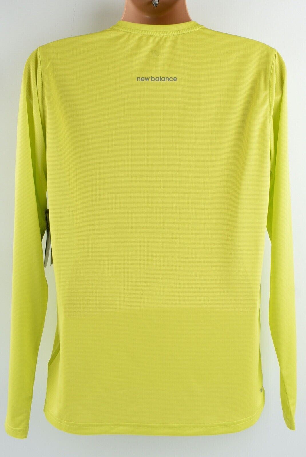 NEW BALANCE Men's ACCELERATE Long Sleeve Running Top, Neon Yellow, size SMALL