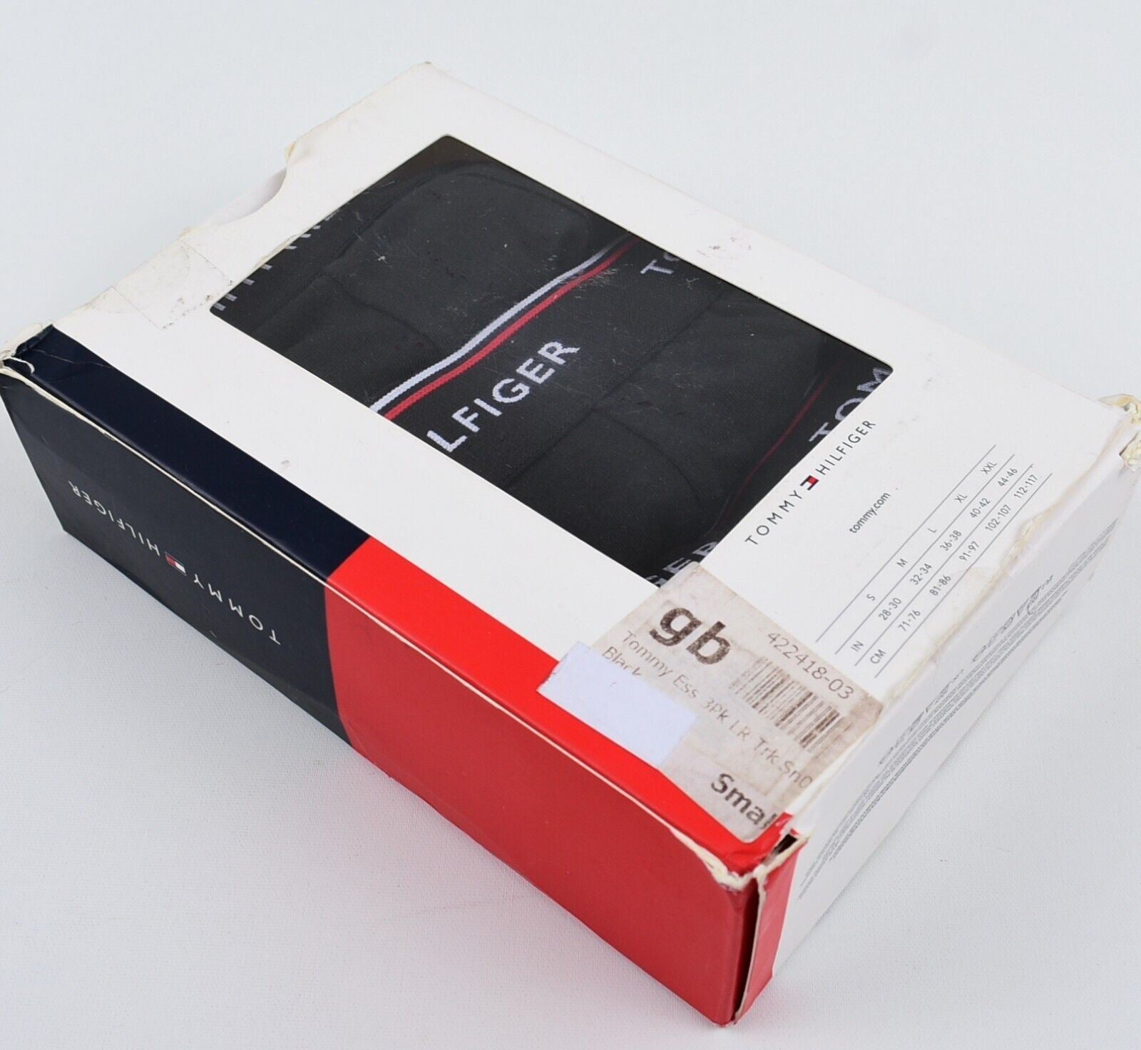 TOMMY HILFIGER Underwear: Men's 3-Pack Low Rise Boxer Trunks, Black, size SMALL