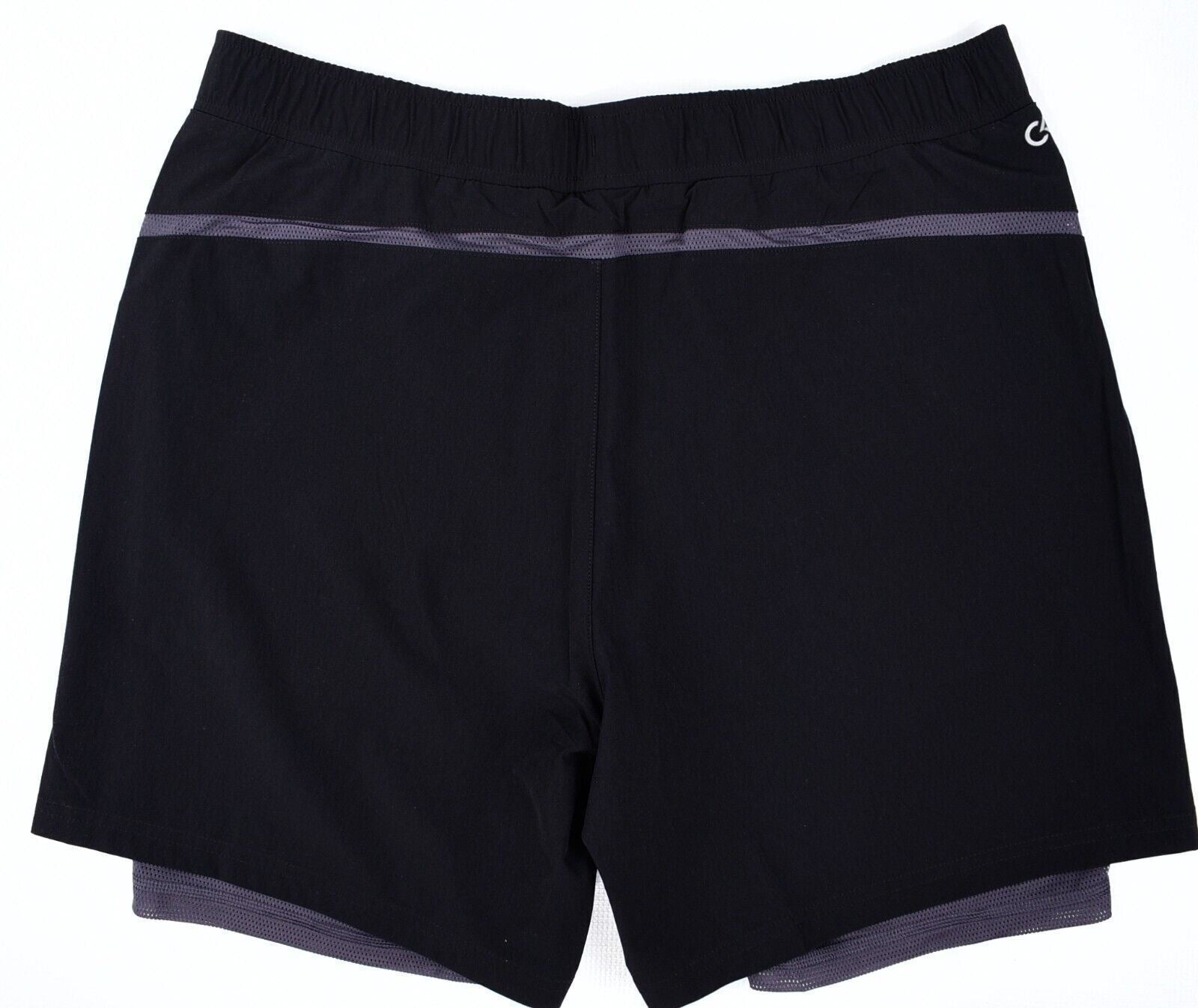 CALVIN KLEIN Performance: Men's 2-in 1 Workout Shorts, Black/Grey, size MEDIUM