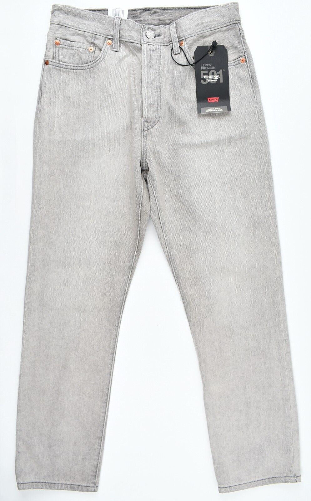 LEVI'S 501 Women's High Rise Straight Leg Cropped Jeans, Grey, size W28 L28
