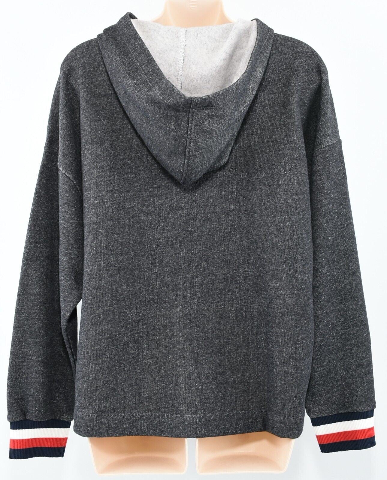TOMMY HILFIGER Women's Batwing Sleeve Hoodie Sweatshirt, Grey, size M /UK 12