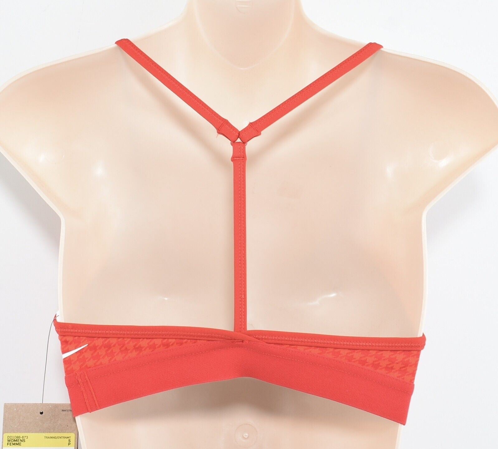 NIKE Women's ICON CLASH Women's Sports Bra, Red/Houndstooth, size S /UK 10