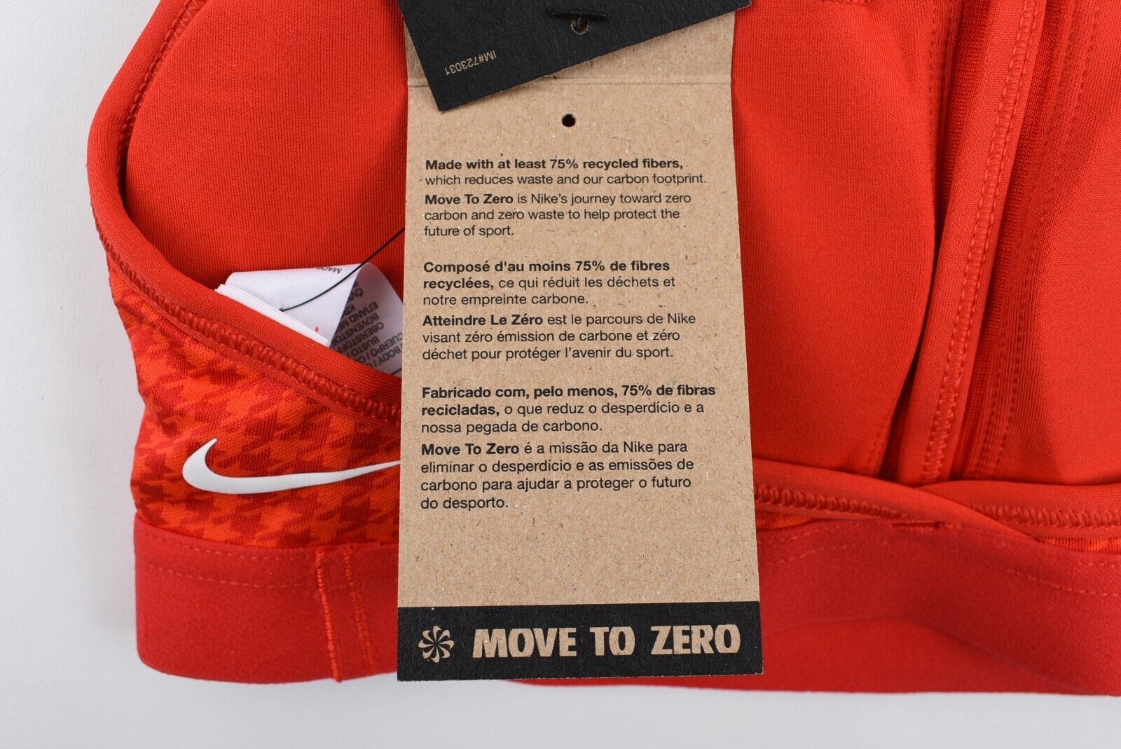 NIKE Women's ICON CLASH Women's Sports Bra, Red/Houndstooth, size S /UK 10