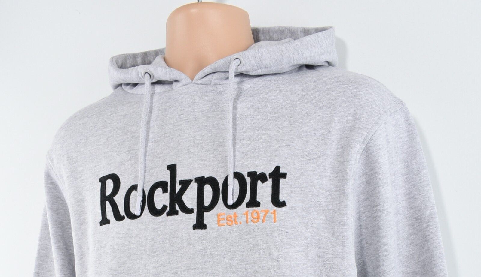 ROCKPORT Men's MOTION Hooded Sweatshirt, Hoodie, Grey Marl, size SMALL