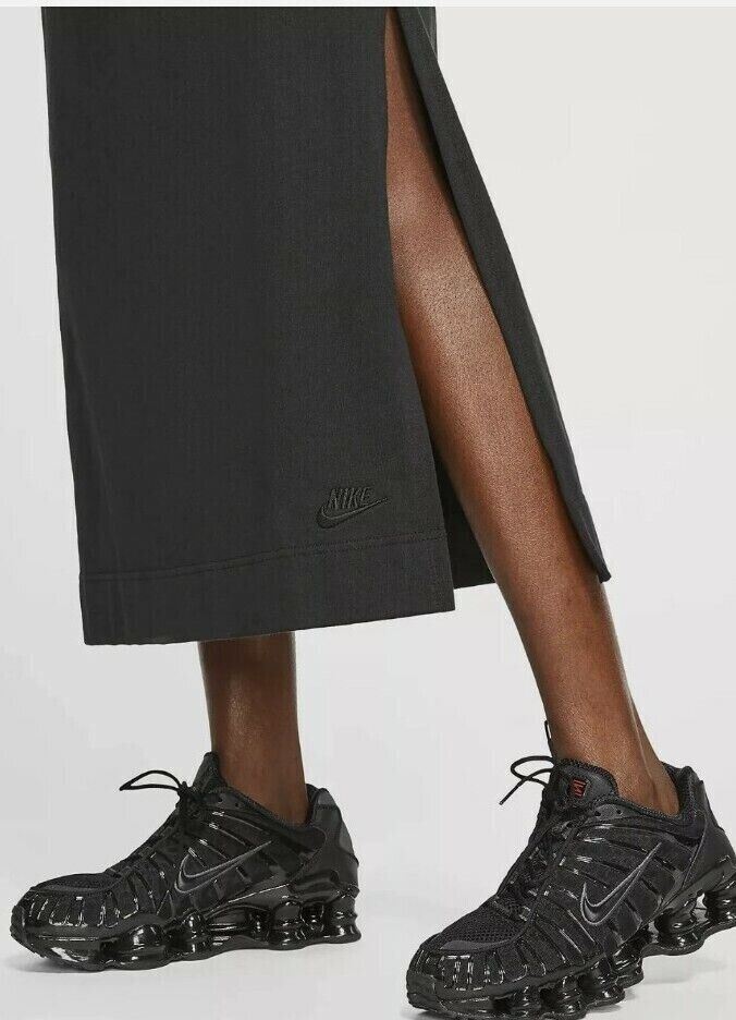 NIKE Women's Cotton Jersey Sleeveless Maxi Dress, Black, size XS /UK 8