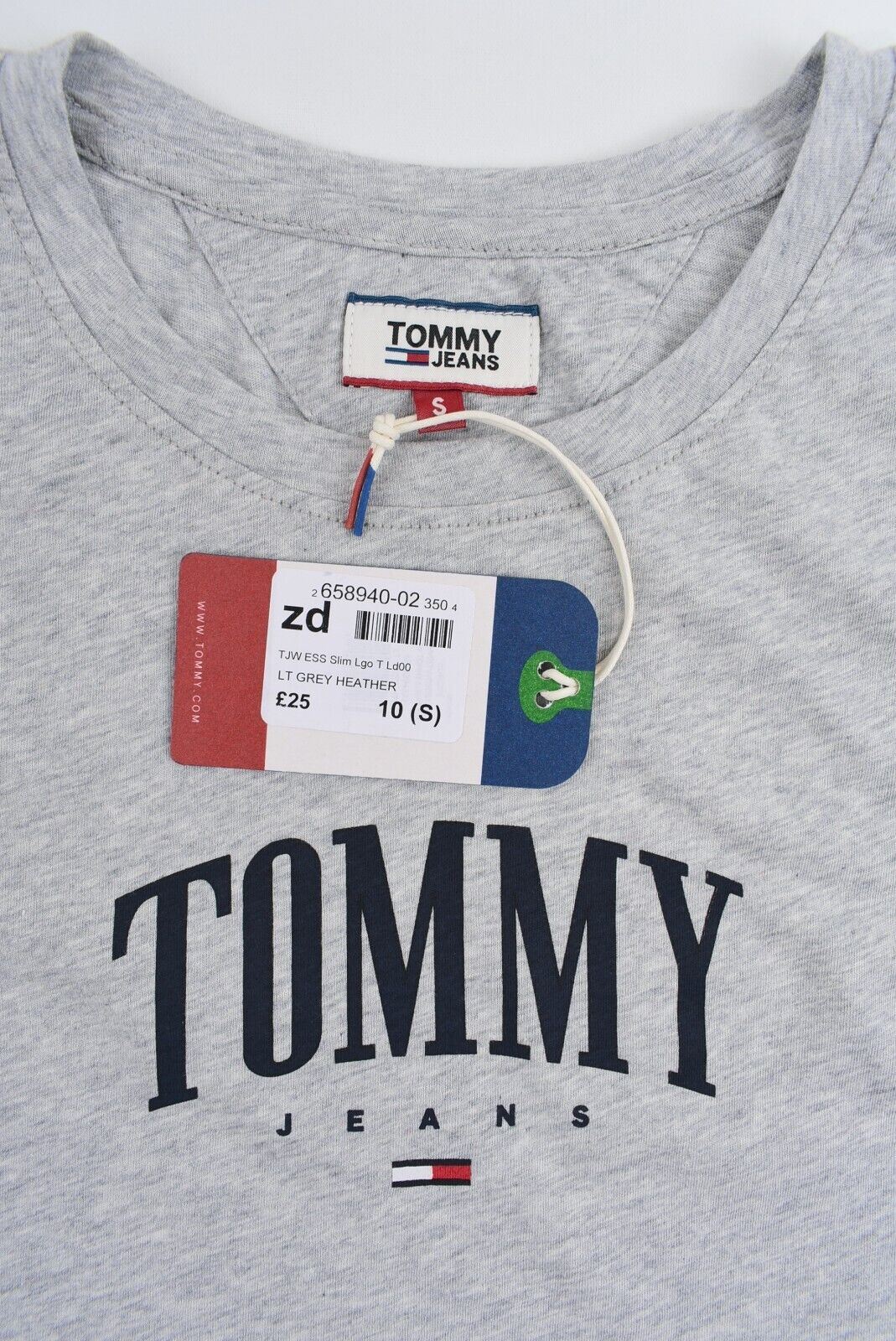 TOMMY HILFIGER - TOMMY JEANS Women's Slim Fit T-shirt, Grey Heather, S /UK 10