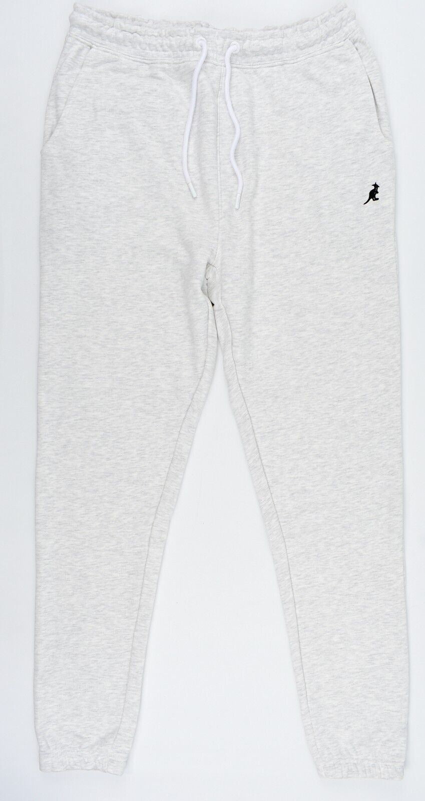 KANGOL Men's Cuffed Leg Joggers, Sweat Pants, Grey Marl, size MEDIUM