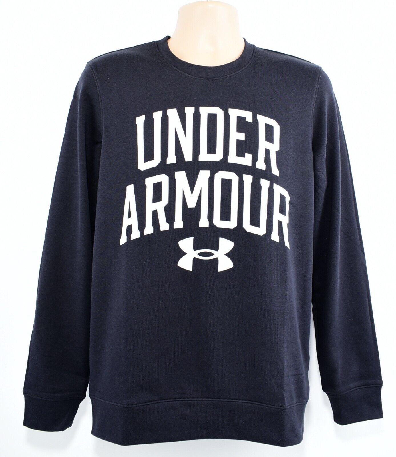 UNDER ARMOUR Men's RIVAL Terry Crew Neck Sweatshirt, Black, size SMALL