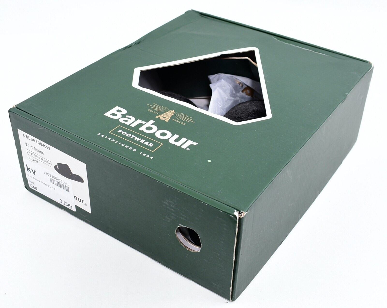 BARBOUR INTERNATIONAL Women's SPADA Faux Fur Slippers, Black, size UK 3