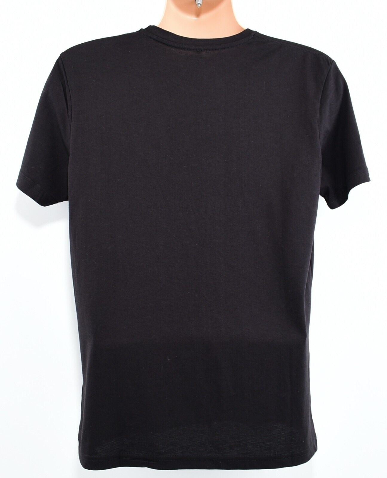 ALPHA INDUSTRIES Men's Crew Neck T-shirt, Black/with White Logo, size M