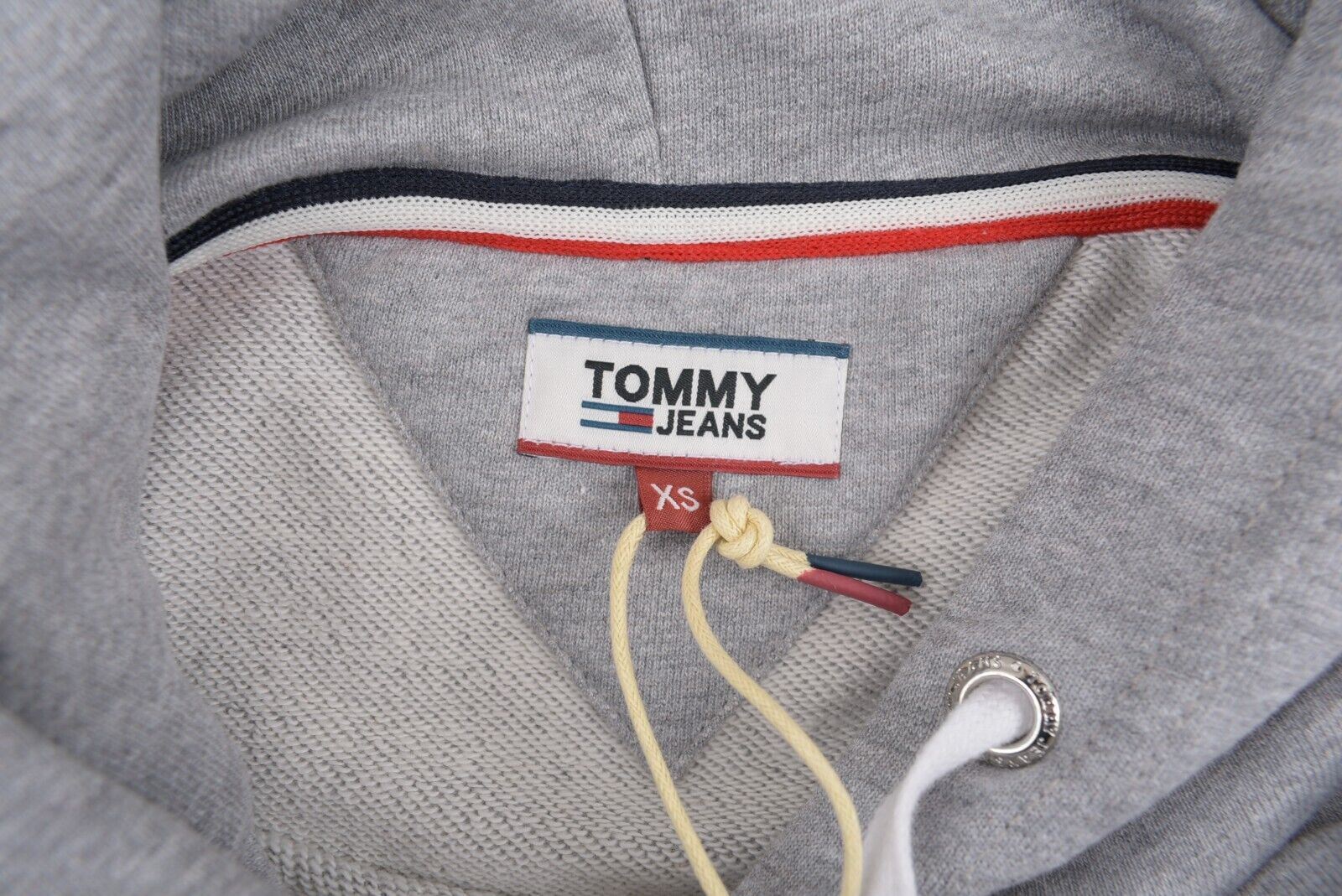 TOMMY HILFIGER Women's Logo Hoodie, Hooded Sweatshirt, Grey Heather, size XS