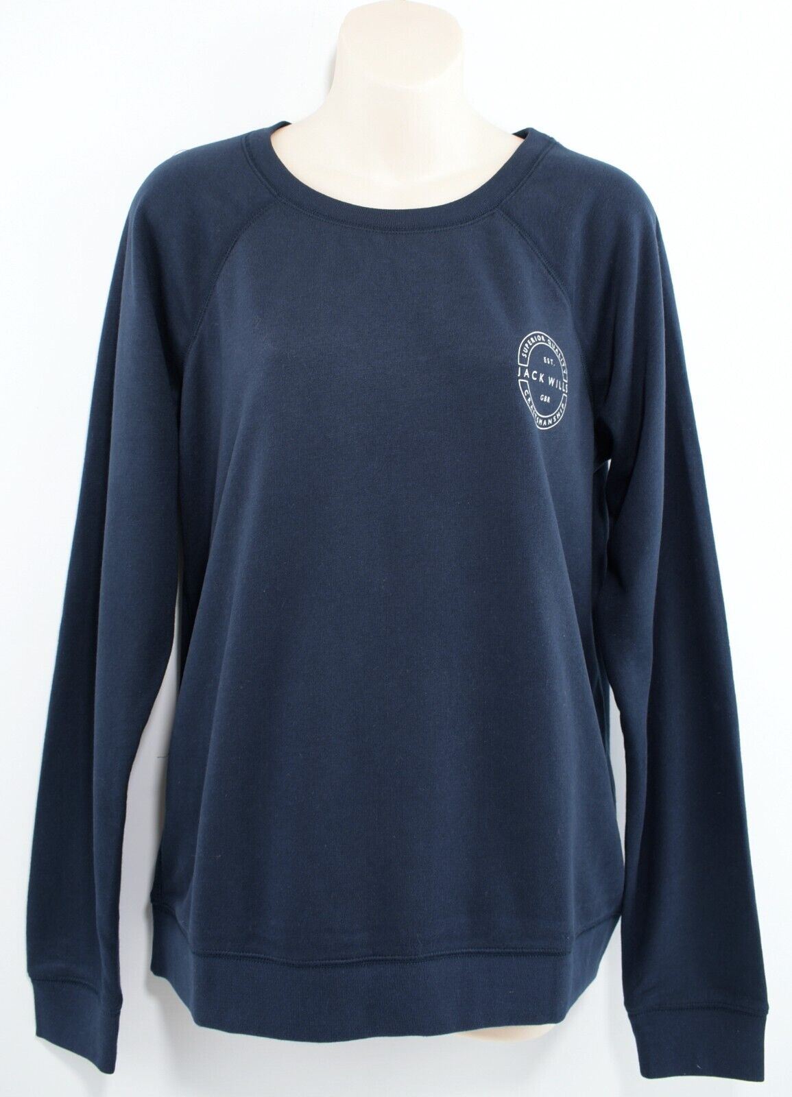 JACK WILLS Womens COLBY Sweatshirt, Navy Blue, size L / UK 14