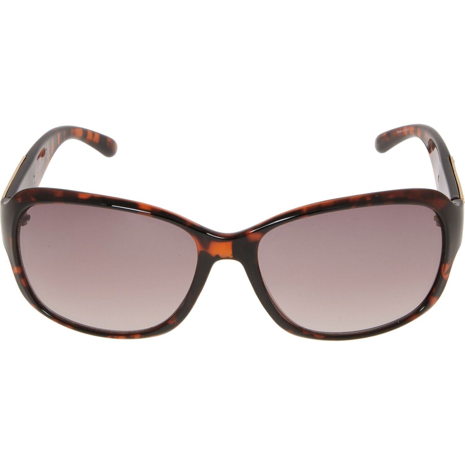 GUESS Women's Brown Tortoise Frame Sunglasses, Embellished Arms, GF0395
