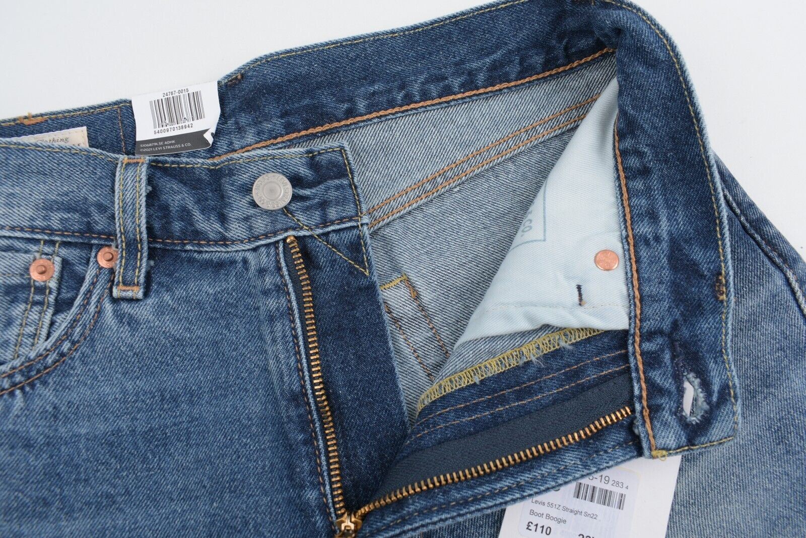 LEVI'S Mens 551z Loose Straight Leg Retro Look Jeans, Blue, size W28 S