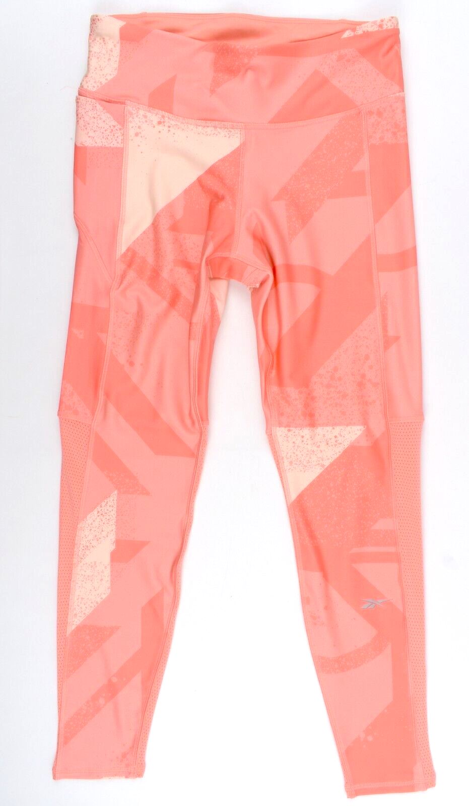REEBOK Womens RUN Essential All Over Print Leggings, Orange, size M