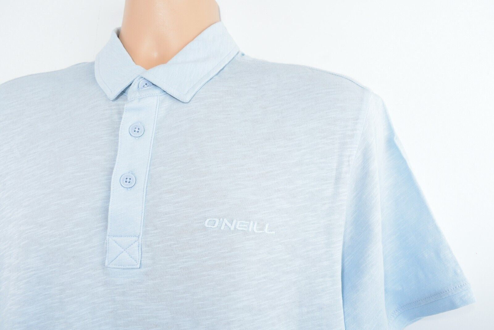 O'NEILL Mens Classic Polo Shirt, 100% Organic Cotton, Light Blue, size M