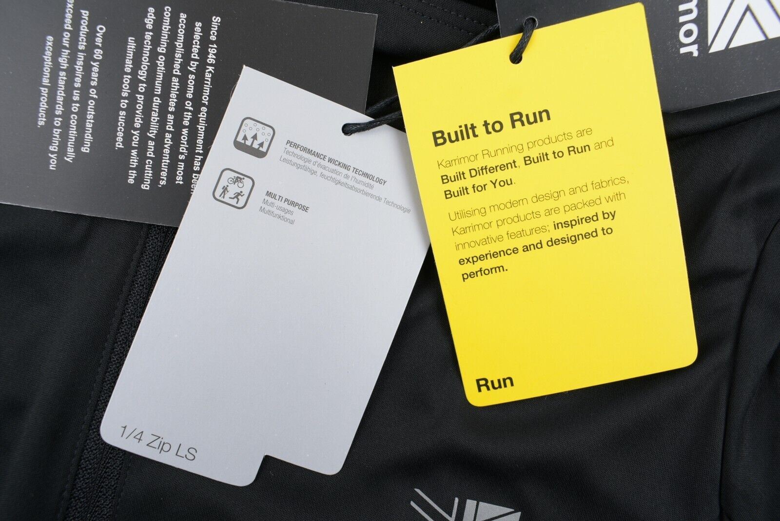 KARRIMOR Womens 1/4 Zip Long Sleeve Running Top, Black, size S /UK 10