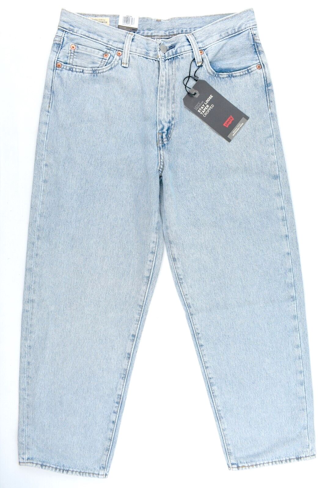 LEVI'S Mens Stay Loose Taper Cropped Baggy Jeans, Blue, size W30 R