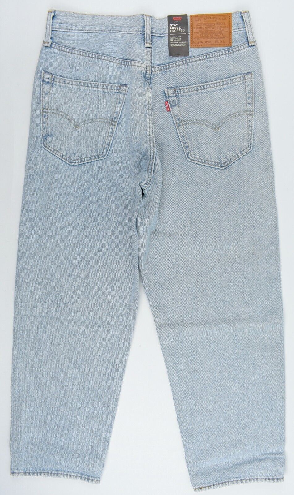 LEVI'S Mens Stay Loose Taper Cropped Baggy Jeans, Blue, size W30 R