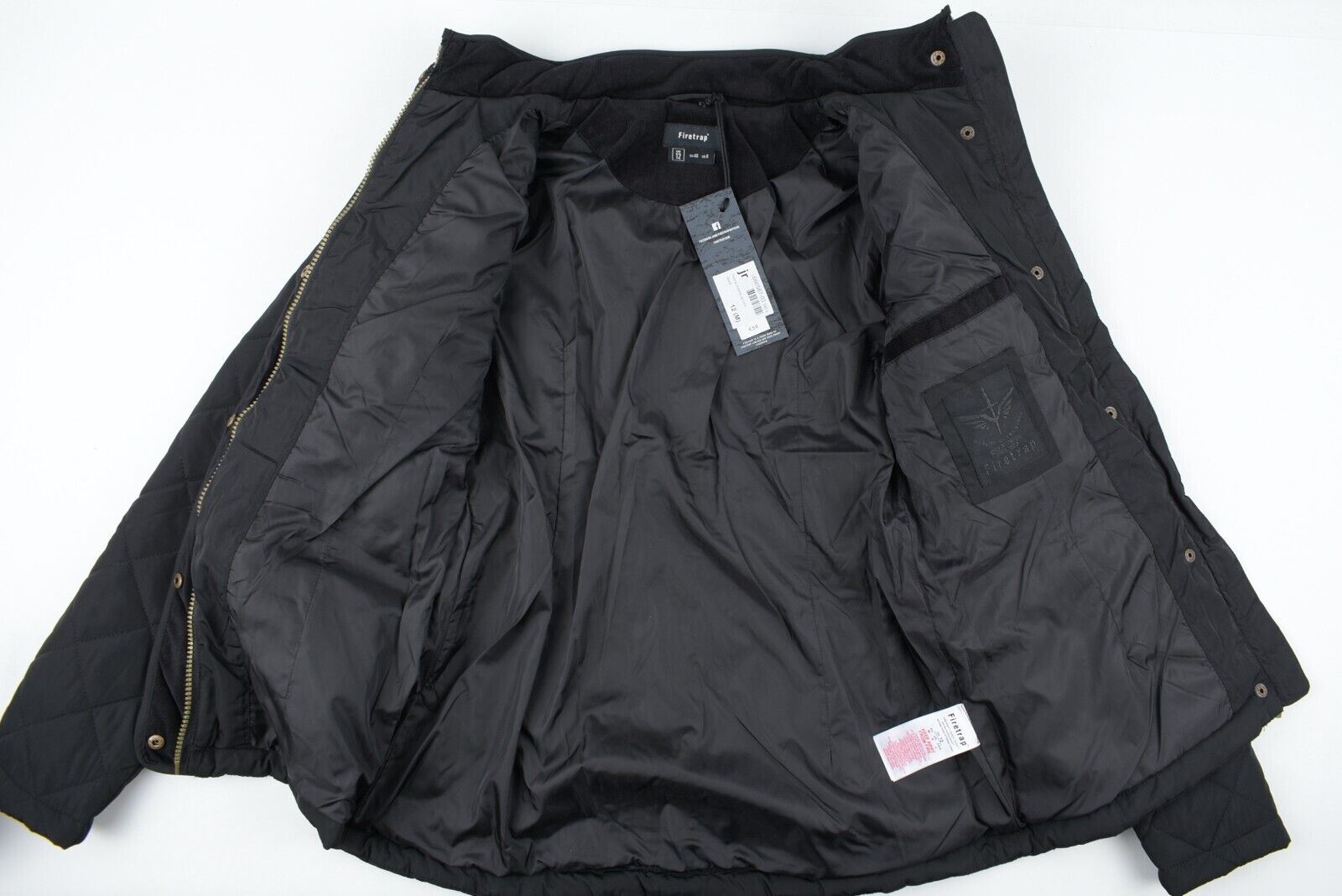 FIRETRAP Women's EMPIRE Quilted Jacket, Black, size M / UK 12