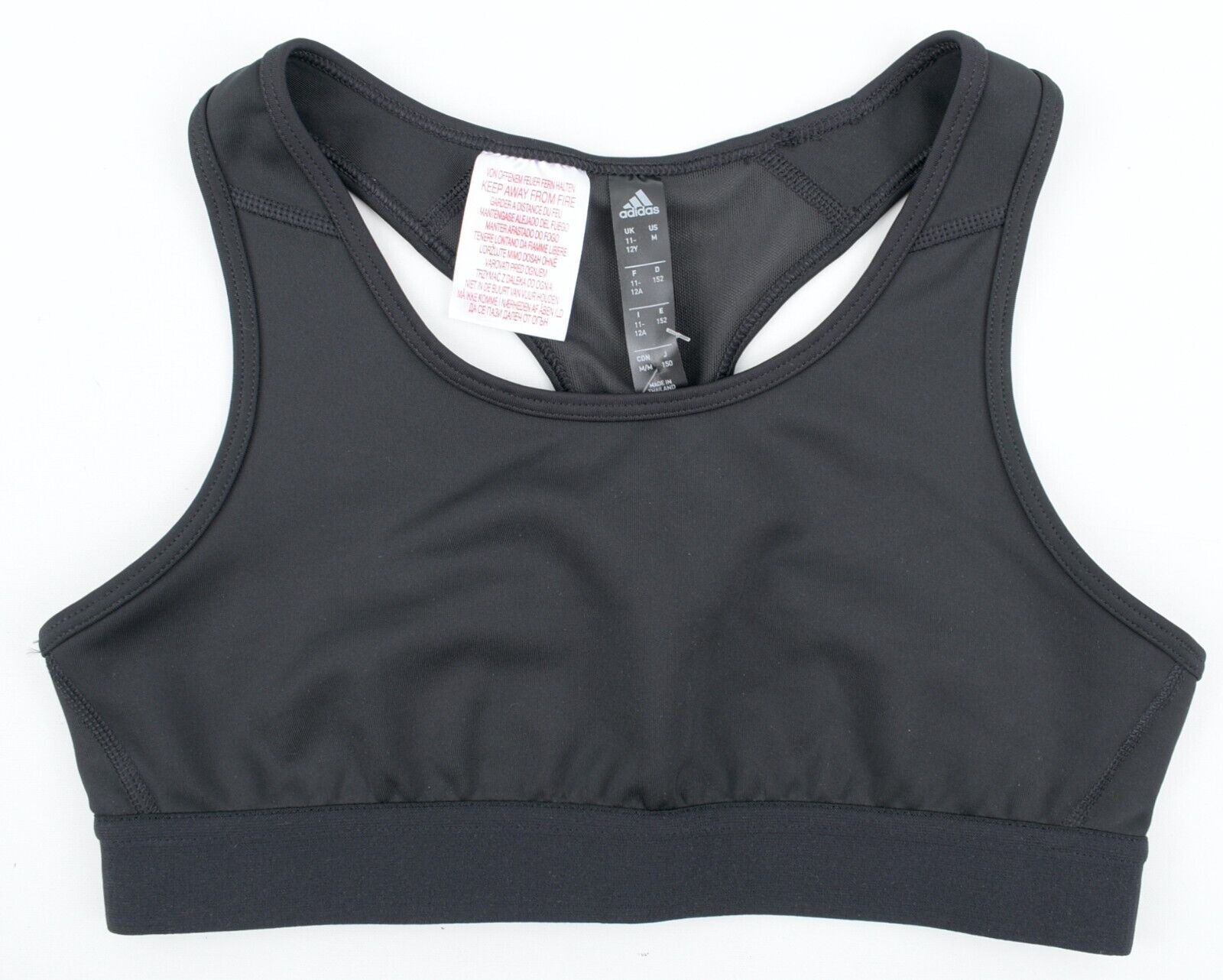 ADIDAS Girls Kids Dance Bra, Crop Top, Black, size 11-12 years