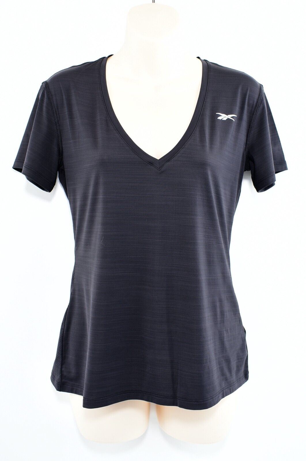 REEBOK Womens ACTIVCHILL Athletic Tee, Workout T-shirt, Black, size S /UK 8-10
