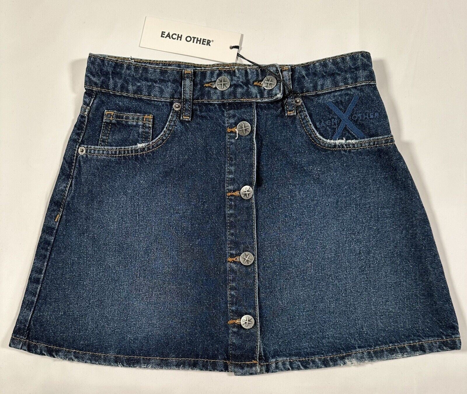 EACH OTHER Women's Dark Blue Denim Skirt Size UK Small