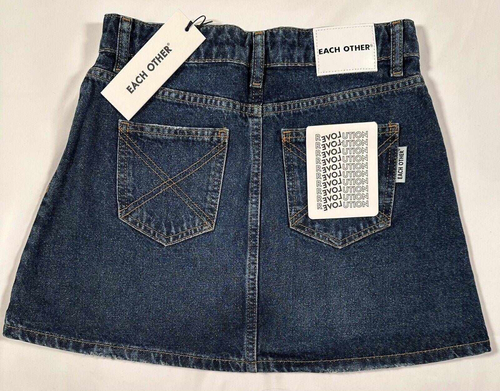 EACH OTHER Women's Dark Blue Denim Skirt Size UK Small
