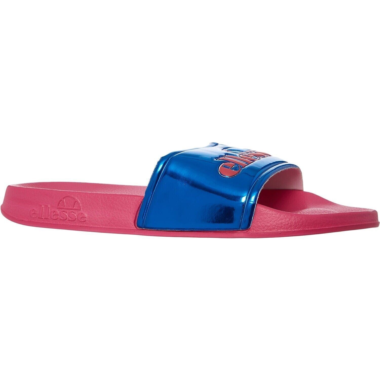 ELLESSE - GISELLE Women's Logo Sliders, Sandals, Pink/Blue, size UK 6 / EU 39