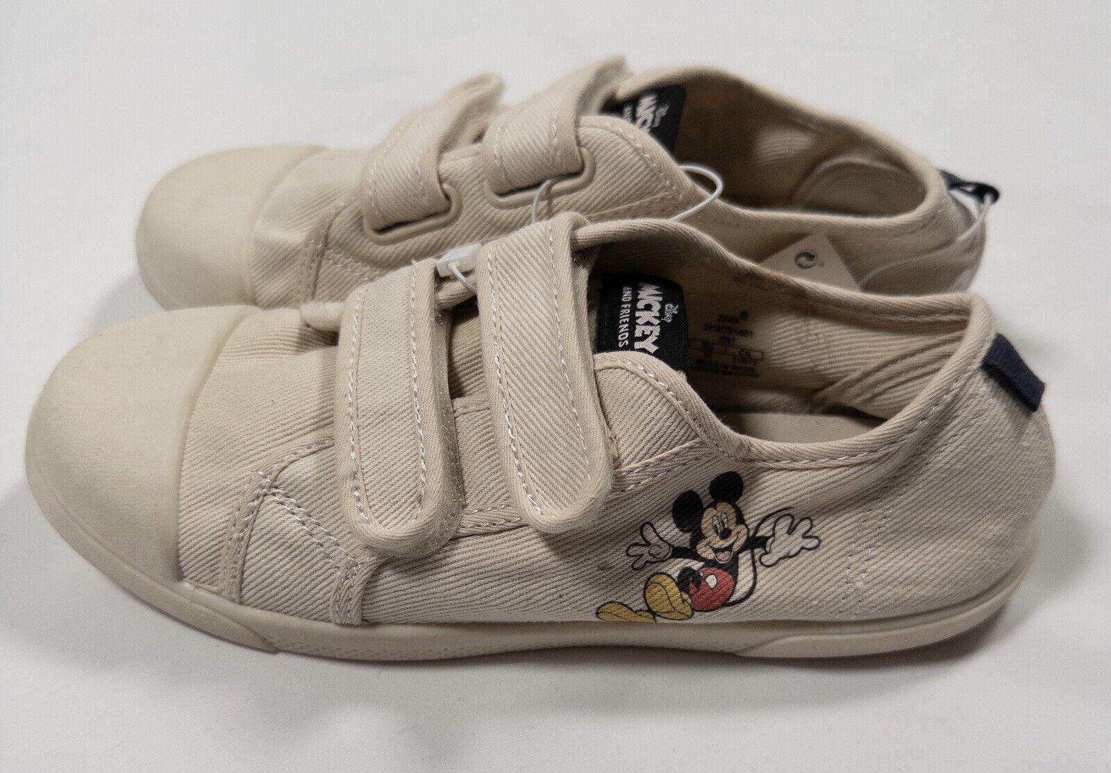 Zara Mickey Mouse Disney Kids Cream Trainers Shoes Size UK 1.5 Junior