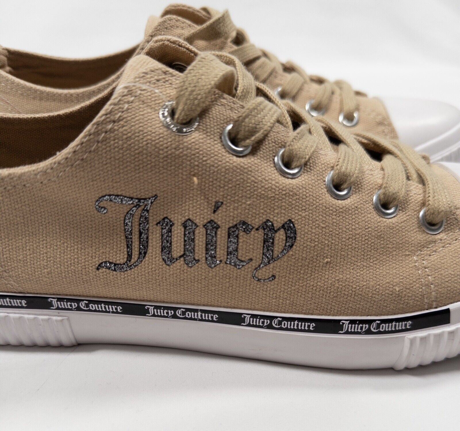 Juicy Couture Women's Brown Canvas Trainers Shoes Size UK 7