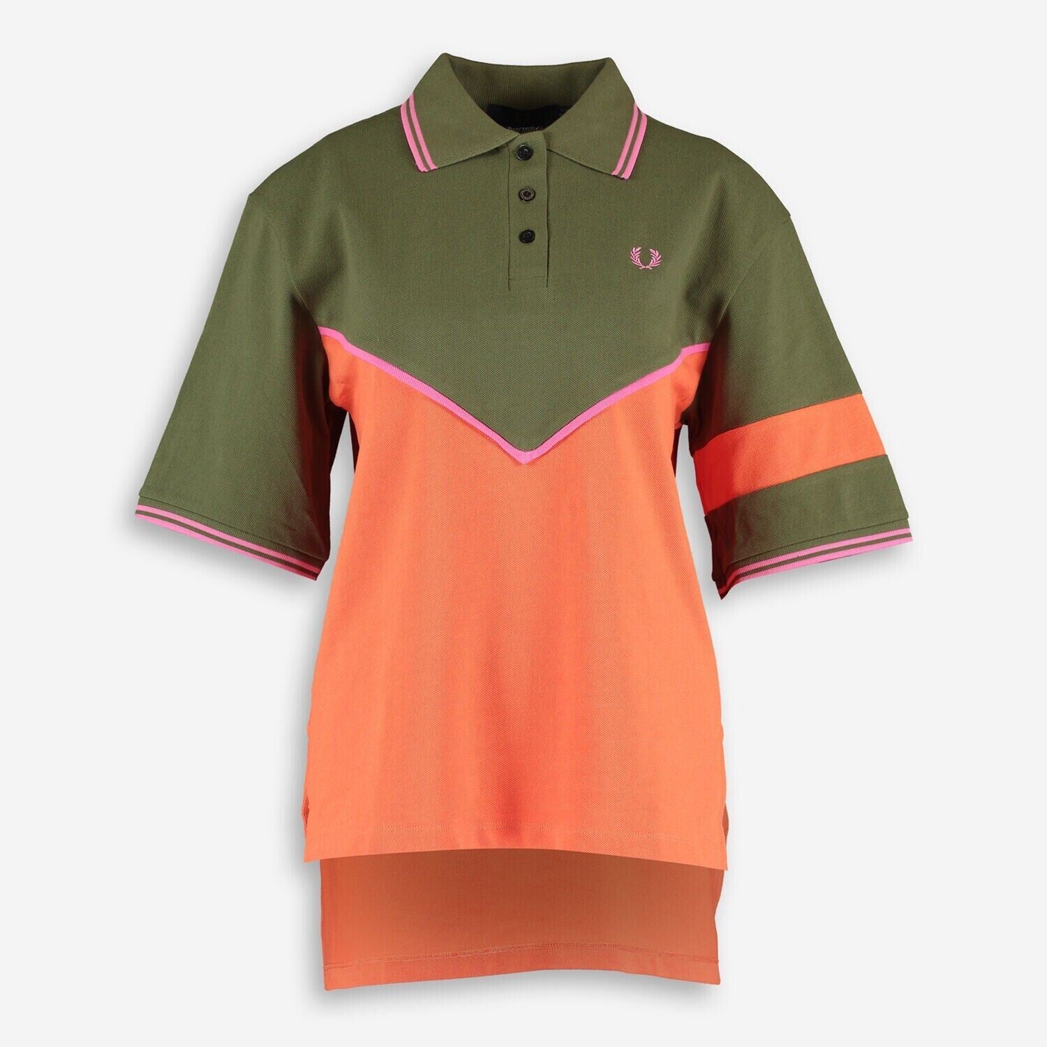 FRED PERRY x AKANE UTSUNOMIYA Womens Cut and Sew Polo Shirt , size UK 14