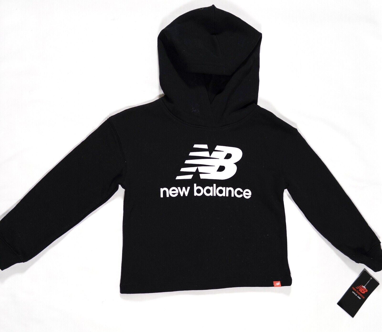 NEW BALANCE Kids Girls Black Jumper Hoodie Size UK 5-6 Years