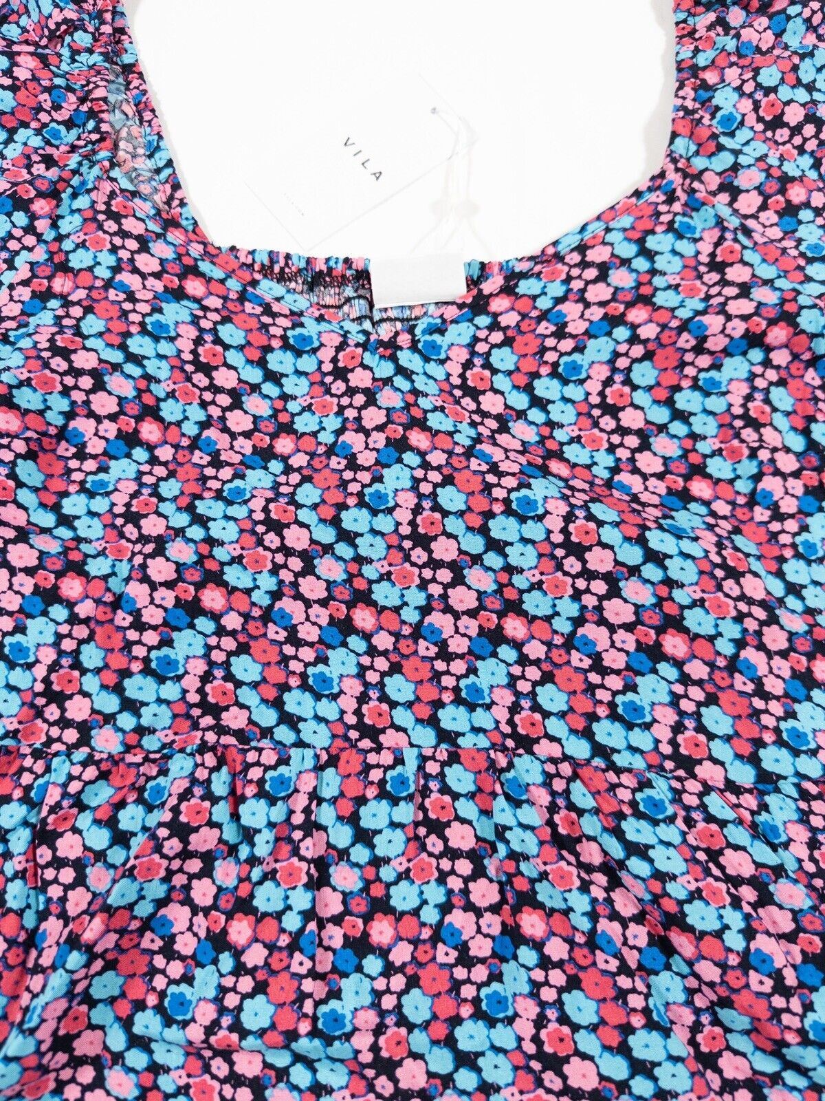 VILA Women's Floral Top Off the shoulder Multicoloured Size UK 12