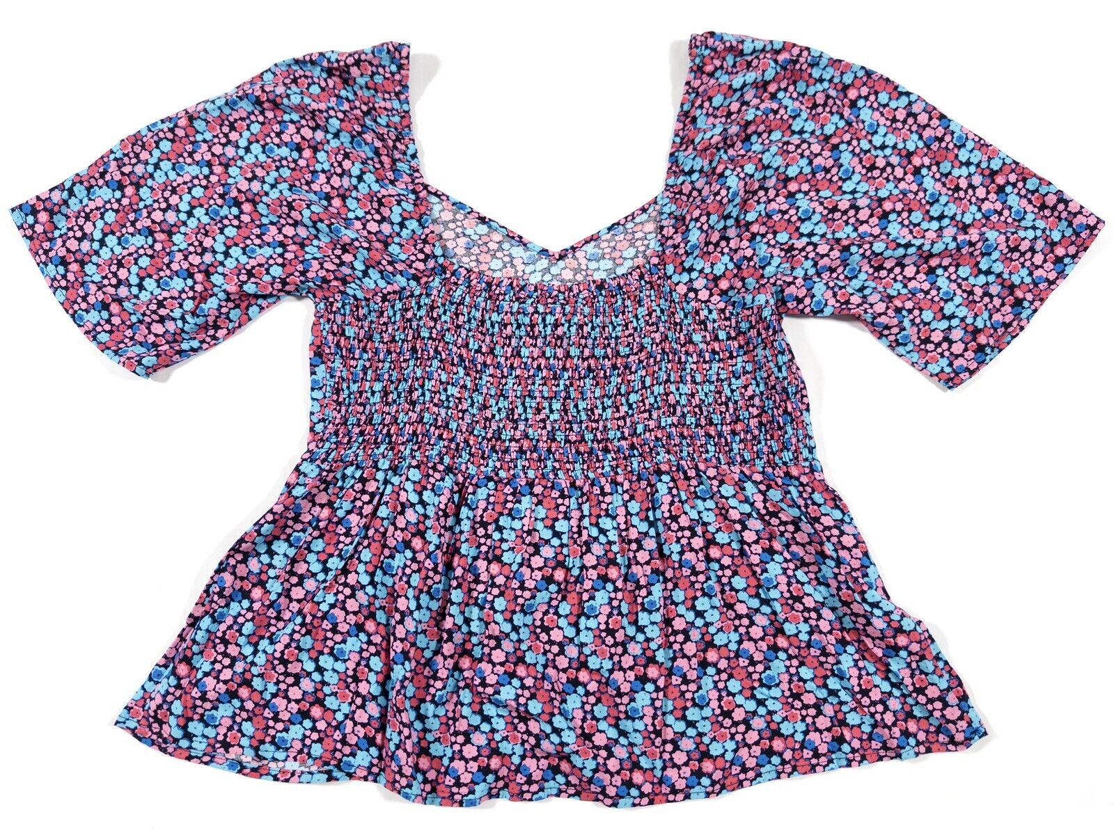 VILA Women's Floral Top Off the shoulder Multicoloured Size UK 12