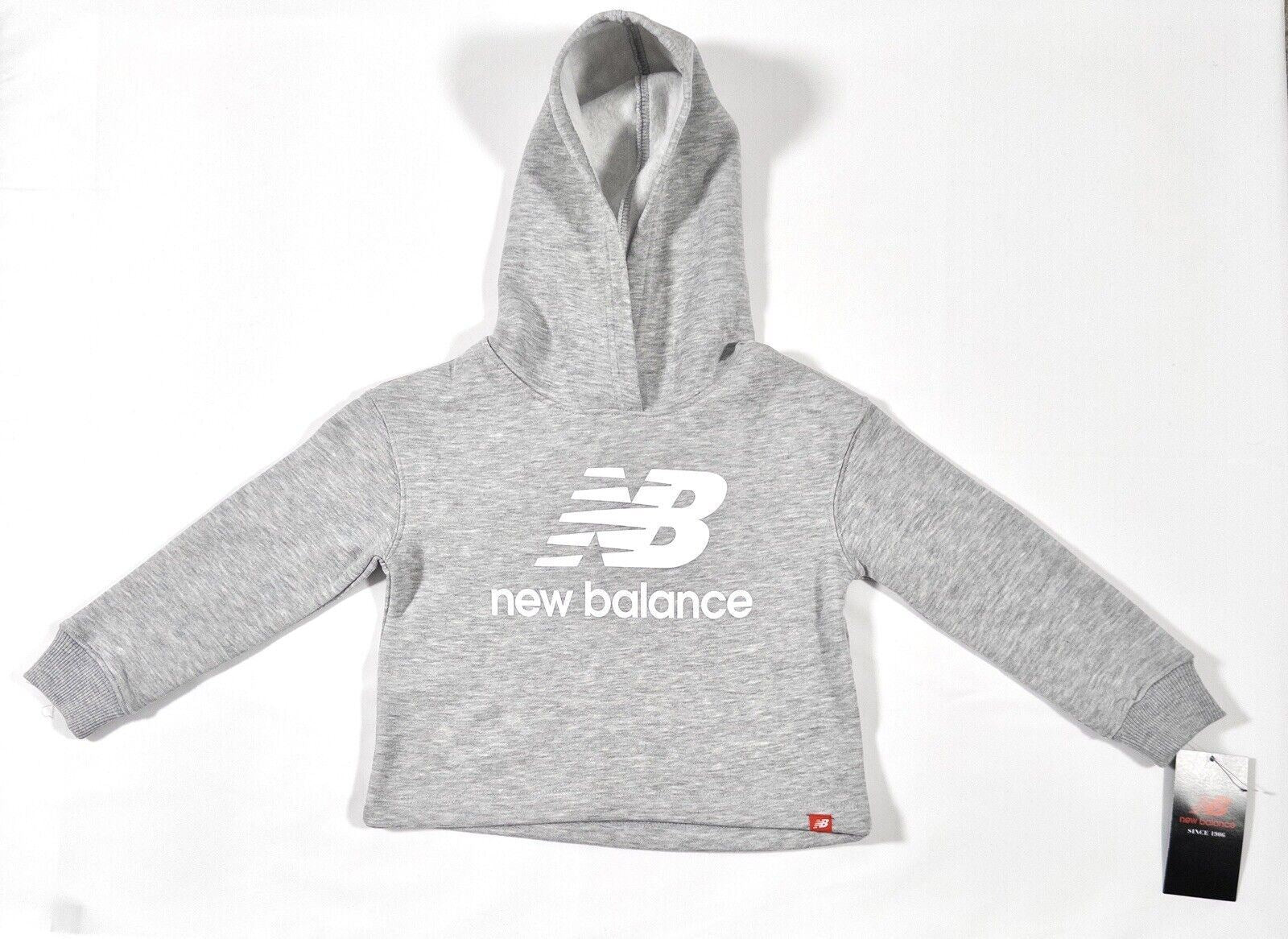 NEW BALANCE Grey Kids Girls Hoodie Sweatshirt Size UK 4 Years