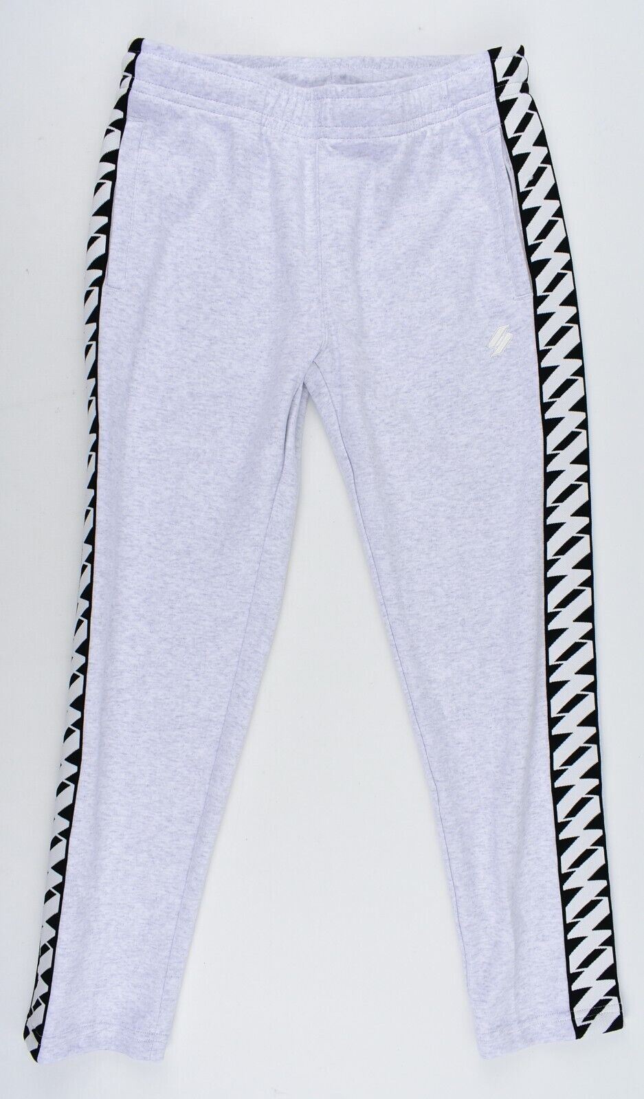 SUPERDRY Womens Low Rise Slim Fit Side Tape Joggers, Light Grey, size UK 10