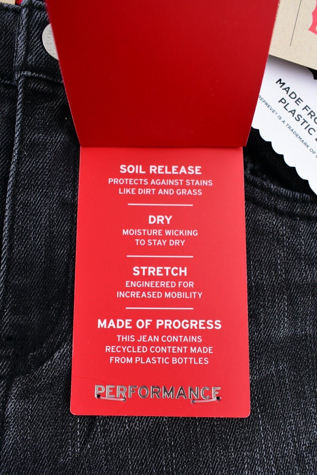 LEVIS Boys Kids Slim Shorts, Performance Denim, Washed Black, size 8 years